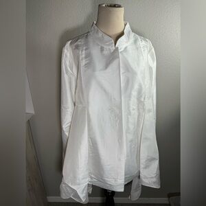 Rubin Singer Studio Top Taffeta Handkerchief Pearl White Long Sleeves Size 22W